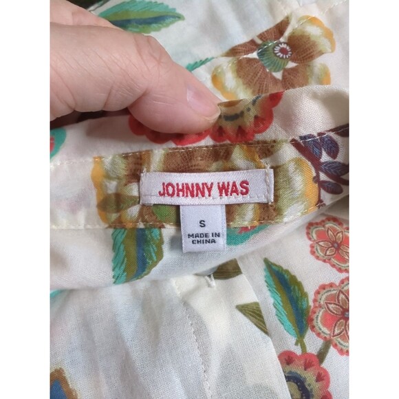 Johnny Was Size Small Ardell Long Sleeve Button Up Shirt Gauzy Oversized Floral - Picture 13 of 15